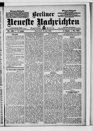 Berliner Neueste Nachrichten vom 18.07.1908