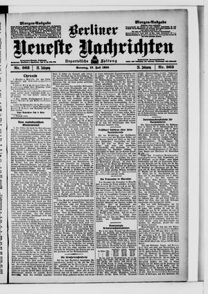 Berliner Neueste Nachrichten vom 19.07.1908