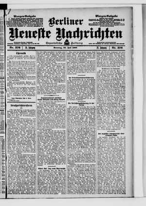 Berliner Neueste Nachrichten vom 26.07.1908