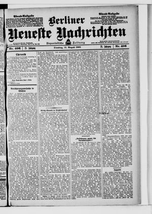 Berliner Neueste Nachrichten on Aug 11, 1908