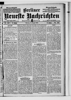 Berliner Neueste Nachrichten on Aug 16, 1908