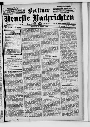 Berliner Neueste Nachrichten vom 19.08.1908