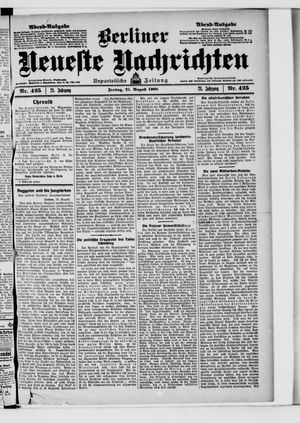 Berliner Neueste Nachrichten vom 21.08.1908