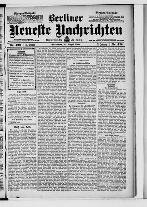 Berliner Neueste Nachrichten vom 22.08.1908