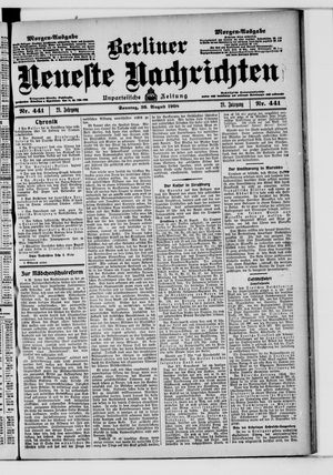 Berliner Neueste Nachrichten vom 30.08.1908