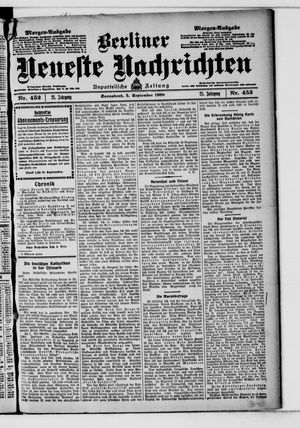 Berliner Neueste Nachrichten vom 05.09.1908