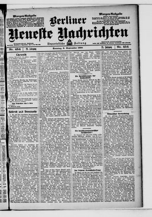 Berliner Neueste Nachrichten vom 06.09.1908