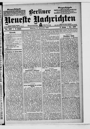 Berliner Neueste Nachrichten vom 13.09.1908