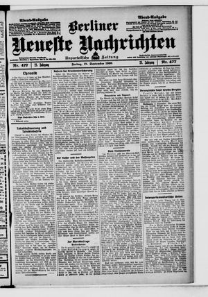 Berliner Neueste Nachrichten vom 18.09.1908