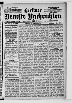 Berliner Neueste Nachrichten vom 19.09.1908