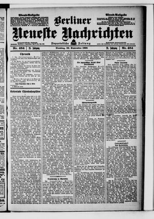 Berliner Neueste Nachrichten vom 22.09.1908
