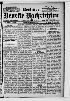Berliner Neueste Nachrichten vom 27.09.1908