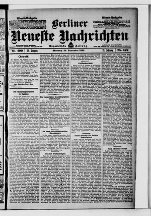Berliner Neueste Nachrichten vom 30.09.1908