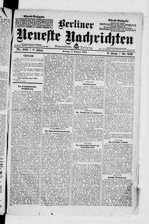 Berliner Neueste Nachrichten vom 02.10.1908