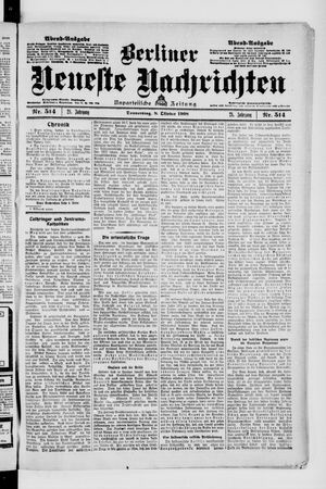 Berliner Neueste Nachrichten vom 08.10.1908
