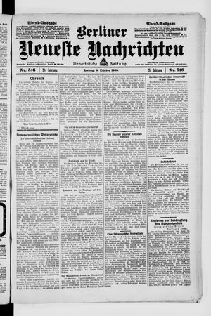 Berliner Neueste Nachrichten vom 09.10.1908