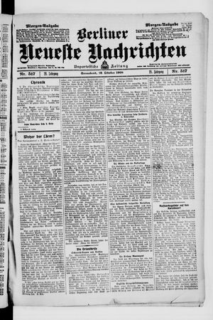 Berliner Neueste Nachrichten vom 10.10.1908