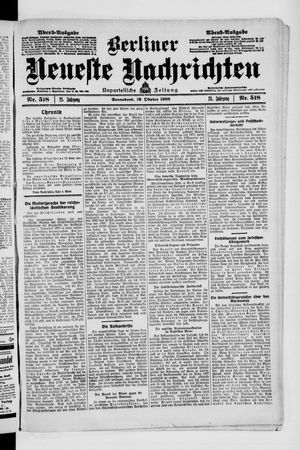 Berliner Neueste Nachrichten vom 10.10.1908
