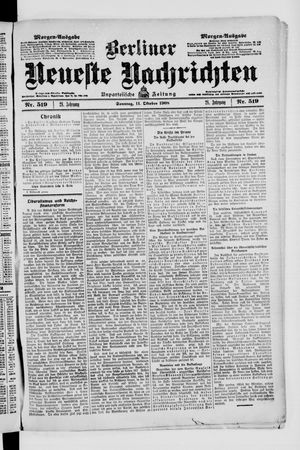 Berliner Neueste Nachrichten on Oct 11, 1908