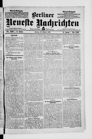Berliner Neueste Nachrichten on Oct 16, 1908