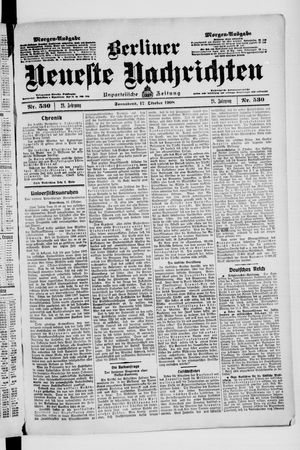 Berliner Neueste Nachrichten vom 17.10.1908