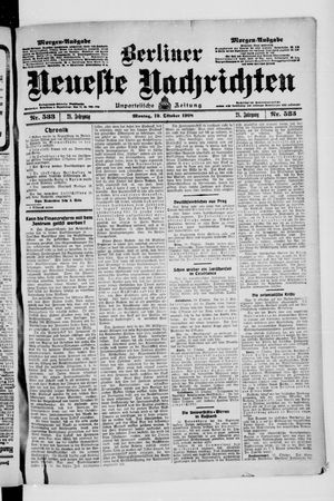 Berliner Neueste Nachrichten vom 19.10.1908