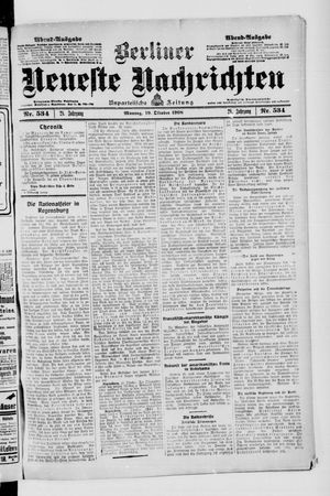 Berliner Neueste Nachrichten vom 19.10.1908