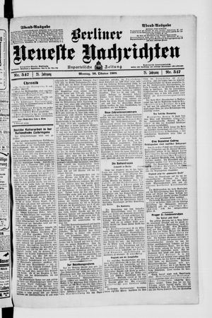 Berliner Neueste Nachrichten vom 26.10.1908