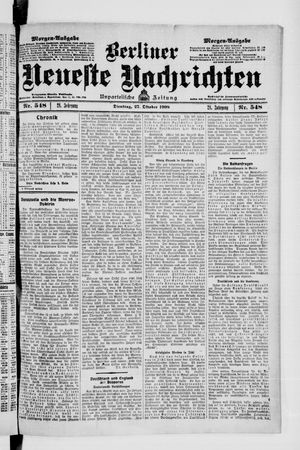 Berliner Neueste Nachrichten vom 27.10.1908