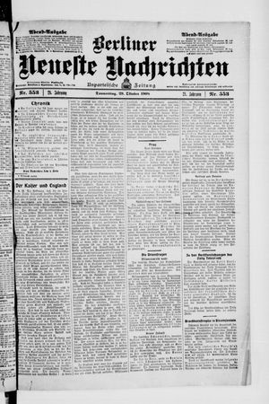 Berliner Neueste Nachrichten vom 29.10.1908