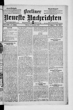 Berliner Neueste Nachrichten vom 09.11.1908