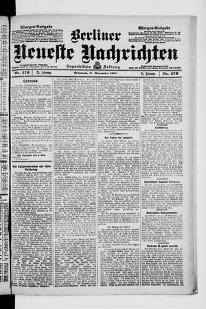 Berliner Neueste Nachrichten vom 11.11.1908