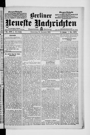 Berliner Neueste Nachrichten vom 12.11.1908