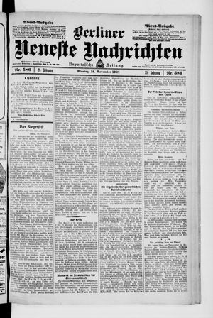 Berliner Neueste Nachrichten vom 16.11.1908
