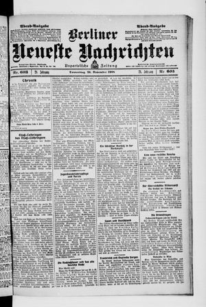 Berliner Neueste Nachrichten vom 26.11.1908