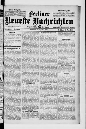 Berliner Neueste Nachrichten vom 05.12.1908