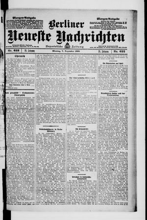 Berliner Neueste Nachrichten vom 07.12.1908