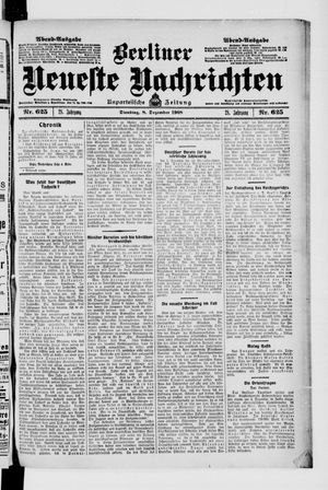 Berliner Neueste Nachrichten vom 08.12.1908
