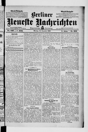 Berliner Neueste Nachrichten vom 14.12.1908