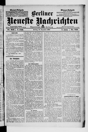 Berliner Neueste Nachrichten vom 18.12.1908