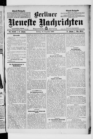 Berliner Neueste Nachrichten vom 18.12.1908