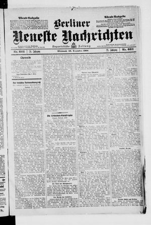 Berliner Neueste Nachrichten vom 30.12.1908