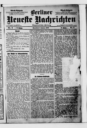 Berliner neueste Nachrichten vom 02.01.1909