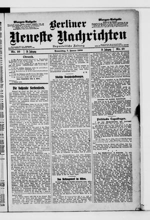 Berliner neueste Nachrichten vom 07.01.1909