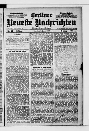 Berliner neueste Nachrichten on Jan 9, 1909