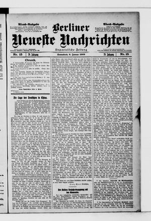 Berliner Neueste Nachrichten vom 09.01.1909