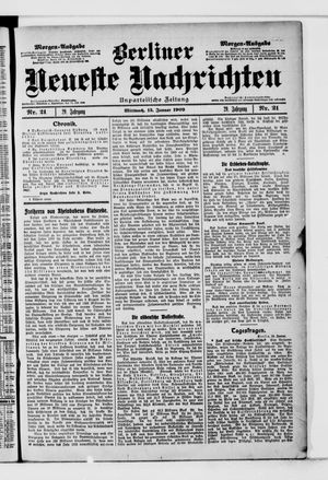 Berliner Neueste Nachrichten vom 13.01.1909