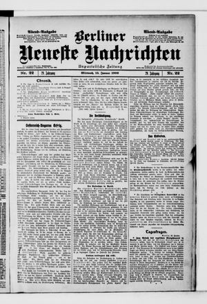 Berliner Neueste Nachrichten vom 13.01.1909