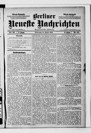 Berliner neueste Nachrichten vom 14.01.1909