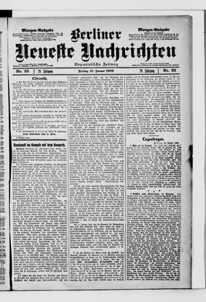 Berliner neueste Nachrichten vom 15.01.1909